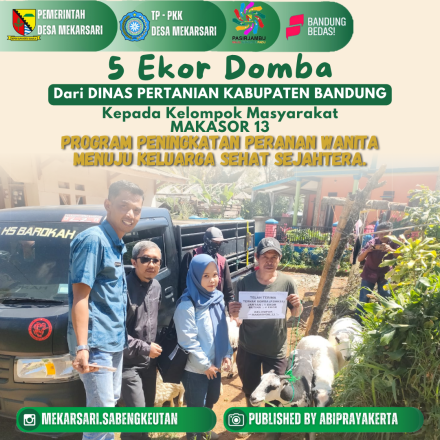 Penyerahan 5 Ekor Domba dari Distan Kabupaten Bandung kepada kelompok masyarakat MAKASOR 13